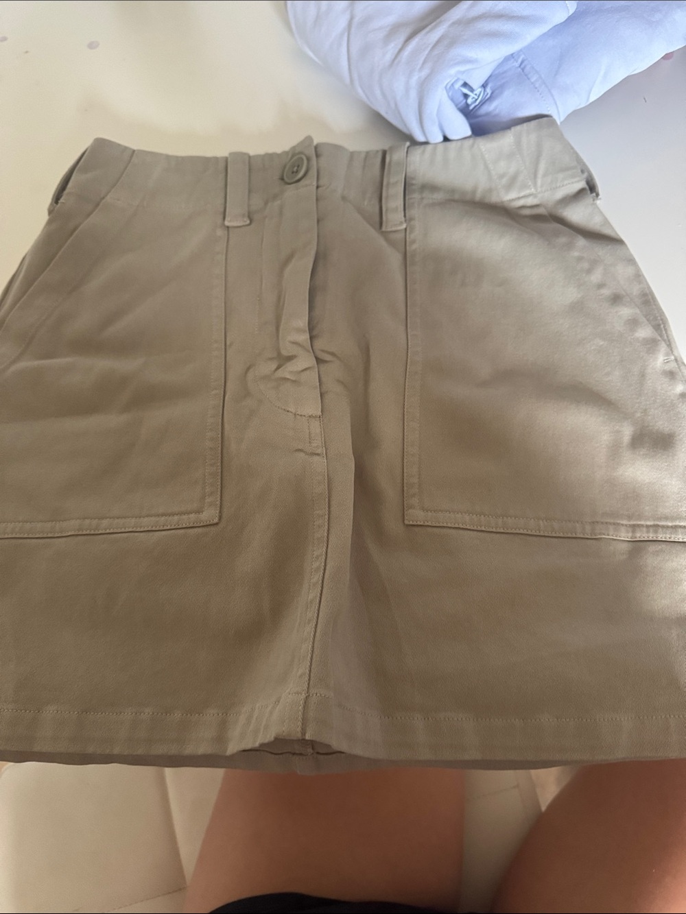 Monrow Khaki Utility Mini Skirt